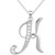 Diamond K Initial 18" Pendant Necklace (1/10 ct. t.w.) in Sterling Silver