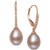 Pink Cultured Freshwater Pearl (8-9mm) & Diamond (1/10 ct. t.w.) Leverback Drop Earrings in 14k Rose Gold, Created for Macy's