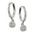 Pavé Cubic Zirconia Disc Charm Drop Huggie Hoop Earring in Sterling Silver