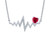 Lab-Created Ruby (1/2 ct. t.w.) & Diamond Accent Heartbeat Pendant Necklace in Sterling Silver, 16" + 2" extender