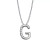 Cubic Zirconia Initial Pendant Necklace in Sterling Silver