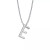 Cubic Zirconia Initial Pendant Necklace in Sterling Silver
