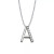 Cubic Zirconia Initial Pendant Necklace in Sterling Silver