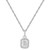 Diamond Round & Baguette Cluster 18" Pendant Necklace (1/3 ct. t.w.) in Sterling Silver