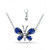 Simulated Blue Sapphire Butterfly Necklace