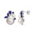 Freshwater Cultured Pearl (5.5-8.5mm), Created Sapphire (1 1/10 ct. t.w.) and Diamond (1/3 ct. t.w.) Swan Earrings in 10k White Gold