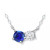 Lab-Created Blue Sapphire & Cubic Zirconia Collar Necklace, 16" + 2" extender, Created for Macy's