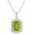 Peridot (1-3/4 Ct. T.W.) and Diamond (1/4 Ct. T.W.) Halo Pendant Necklace in 14K White Gold