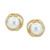 EFFY® Freshwater Pearl (11-1/2mm) & Diamond (3/8 ct. t.w.) Spiral Halo Stud Earrings in 14k Gold