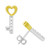 Diamond Lock & Key Mismatch Stud Earrings (1/10 ct. t.w.) in Sterling Silver & 14k Gold-Plate