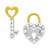 Diamond Lock & Key Mismatch Stud Earrings (1/10 ct. t.w.) in Sterling Silver & 14k Gold-Plate