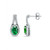 Created Green Quartz and Cubic Zirconia Halo Earrings