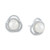 Cultured Freshwater Pearl (7 - 7-1/2mm) & Diamond (1/4 ct. t.w.) Love Knot Stud Earrings in 14k White Gold
