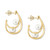 EFFY® Cultured Freshwater Pearl (8mm) & Diamond (3/8 ct. t.w.) Double Hoop Earrings in 14k Gold