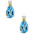 Blue Topaz (1 ct.t.w) and Diamond Accent Stud Earrings in 14K Yellow Gold