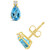 Blue Topaz (1 ct.t.w) and Diamond Accent Stud Earrings in 14K Yellow Gold