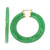 Green Jade Medium Hoop Earrings in 14k Gold