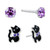 2-Pc. Set Crystal Solitaire & Enamel Cat Stud Earrings in Sterling Silver, Created for Macy's