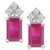 Ruby (1-3/8 ct. t.w.) & Diamond (1/8 ct. t.w.) Crown Stud Earrings in 14k White Gold (Also in Emerald & Tanzanite)