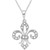 Diamond Fleur-de-Lis 18" Pendant Necklace (1/10 ct. t.w.) in Sterling Silver