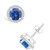 Created Sapphire (2-1/6 ct. t.w.) and Created White Sapphire (1/5 ct. t.w.) Halo Studs in 10K White Gold