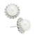Cultured Freshwater Pearl (10mm) & Diamond (1/4 ct. t.w.) Halo Stud Earrings in 10k White Gold