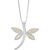 Mother-of-Pearl Dragonfly 18" Pendant Necklace in Sterling Silver