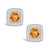 Citrine (1 ct. t.w.) and Diamond (1/5 ct. t.w.) Halo Studs in Sterling Silver