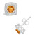 Citrine (1 ct. t.w.) and Diamond (1/5 ct. t.w.) Halo Studs in Sterling Silver