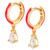 Cubic Zirconia & Red Enamel Dangle Hoop Earrings in 18k Gold-Plated Sterling Silver, Created for Macy's