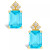 Blue Topaz (4 ct. t.w.) and Diamond (1/8 ct. t.w.) Stud Earrings in 14K Yellow Gold or 14K White Gold