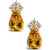 Citrine and Diamond Stud Earrings (1-1/3 ct.t.w and 1/8 ct.t.w) 14K Yellow Gold