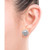 Cultured Freshwater Pearl (7-8mm) & Lab-Created White Sapphire Flower Stud Earrings in Sterling Silver