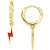 Lightning Charm Hoop Earrings in Sterling Silver or 14k Gold over Sterling Silver