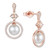 Cultured Freshwater Pearl (6-1/2mm), Morganite (5/8 ct. t.w.) & Diamond (1/3 ct. t.w.) Circle Drop Earrings in 10k Rose Gold