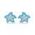 Crystal Star Fish Sterling Silver Stud Earrings
