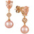 Peach Morganite™ (1-1/2 ct. t.w.), Pink Cultured Freshwater Pearl (9mm), and Diamond Accent Drop Earrings in 14k Rose Gold