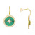 Lab-Created Malachite & Cubic Zirconia Dangle Disc Drop Earrings