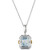 Sea Blue Aquamarine (2 ct. t.w.) & Diamond (1/4 ct. t.w.) 20" Adjustable Pendant Necklace in 14k Two-Tone Gold