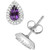 Amethyst (3/4 ct. t.w.) & Diamond (1/8 ct. t.w.) Teardrop Stud Earrings in 14k White Gold