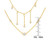 Lab-Created White Sapphire Dangling Layered Necklace (5/8 ct. t.w.) in 14k Gold-Plated Sterling Silver, 16-1/2" + 2" extender