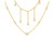 Lab-Created White Sapphire Dangling Layered Necklace (5/8 ct. t.w.) in 14k Gold-Plated Sterling Silver, 16-1/2" + 2" extender