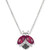 Raspberry Rhodolite (1-1/6 ct. t.w.) & Diamond (1/10 ct. t.w.) Ladybug Adjustable 19" Pendant Necklace in 14k White Gold