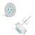 Aquamarine (7/8 ct. t.w.) and Diamond (1/5 ct. t.w.) Halo Studs in Sterling Silver