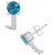 London Topaz (2-1/3 ct. t.w.) and Diamond (1/8 ct. t.w.) Stud Earrings in 14K White Gold