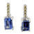 Blueberry Tanzanite (1 ct. t.w.) & Nude Diamond (1/10 ct. t.w.) Stud Earrings in 14k White Gold