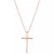 Solid Cross Necklace Set in 14k Yellow, White or Rose Gold