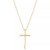 Solid Cross Necklace Set in 14k Yellow, White or Rose Gold