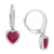 Ruby (2-1/10 ct. t.w.) & Diamond (1/4 ct. t.w.) Heart Leverback Drop Earrings in 14k White Gold