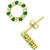 Lab-Created Green Quartz & Cubic Zirconia Circle Stud Earrings in 18k Gold-Plated Sterling Silver, Created for Macy's